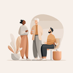 Office environment with a light breakfast break for relaxed work atmosphere