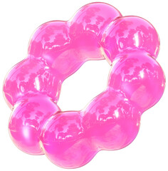 Pink sphere ring 3D gummy candy abstract shape