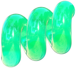 Green spiral 3D gummy candy abstract shape