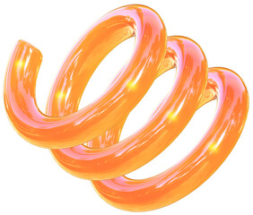 Orange spiral 3D gummy candy abstract shape