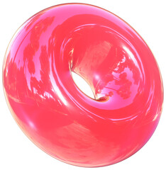 Red ring 3D gummy candy abstract shape