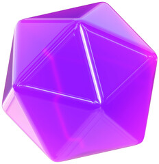 Purple polygon 3D gummy candy abstract shape
