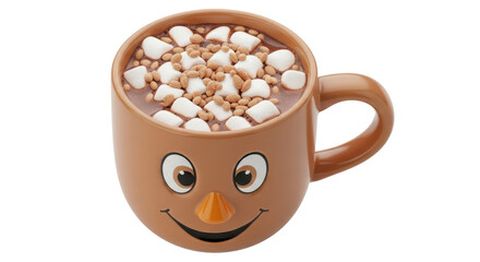 Isolated Cocoa Mug with Face