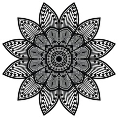 Floral henna or mehndi style mandala design. Traditional and Cultural Beautiful Mandala Pattern Design. 