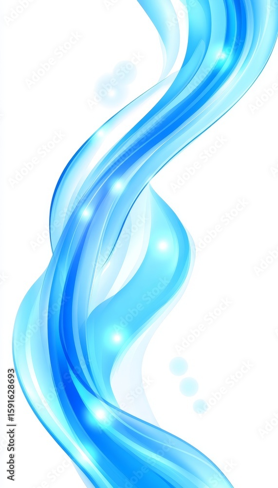 Canvas Prints abstract vector swirling flow with blue smoke shape against a minimalist background design