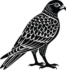 Graceful Harrier Bird Silhouette Icon.