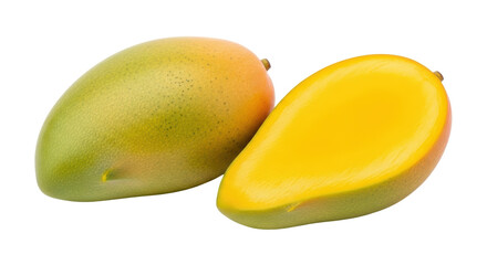 Isolated Mango fruit with a half