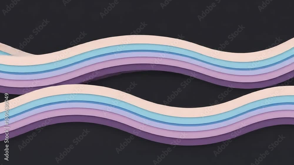 Aufkleber abstract waves in pastel colors creating a soothing visual effect on a dark background