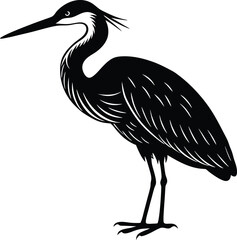 Minimalist Egret Bird Icon Vector.