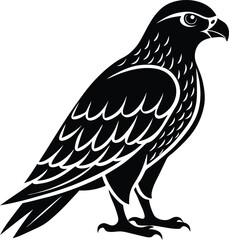 Minimalist Hawk Bird Silhouette Design.