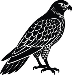 Obraz premium Minimalist Harrier Bird Flying Silhouette.