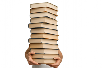 Stack of Books Held by Hands