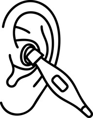 Minimalist icon of a temperature check. A clean vector graphic for health examinations, medical apps, and healthcare instruction materials.