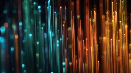 Obraz premium Abstract, vibrant, colorful, vertical lines, glowing particles