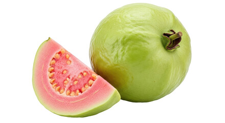 Isolated Fresh Green Guava with Slice