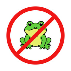 No Frog Sign on White Background