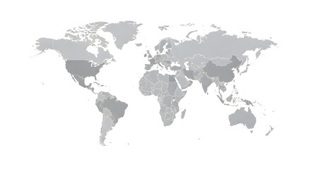 Detailed World Map Illustration with Geographical Regions for Travel and Educational Purposes