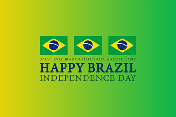 Modern Brazil Independence Poster with Flag and Clean Typography