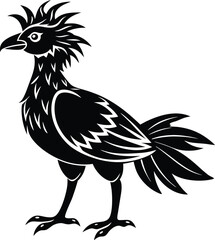 Minimalist Secretary Bird Vector Design.