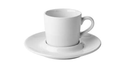 Isolated White Coffee Cup with Saucer