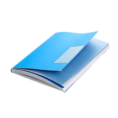 3D Rendered Blue Spiral-Bound Notebook with Tan Accents