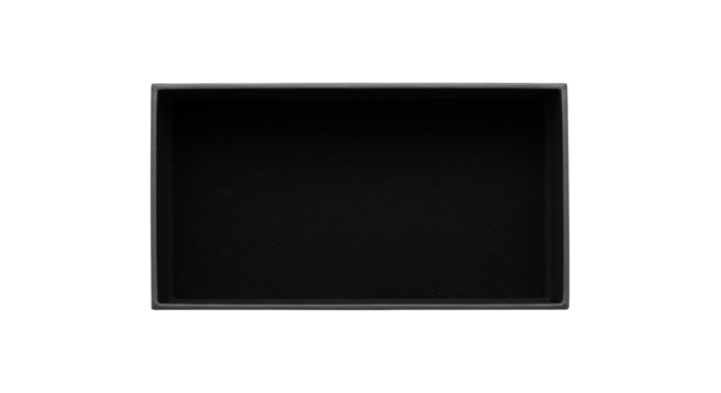 Minimalist Black Stage Box Display Platform Isolated on White Background Top View