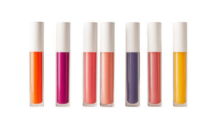 Six tubes of lip gloss in various colors
