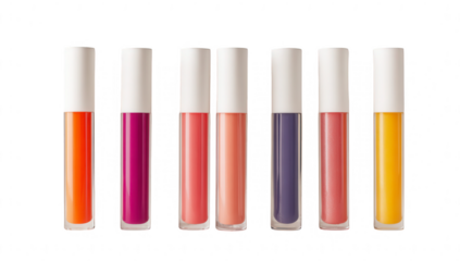Six tubes of lip gloss in various colors