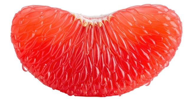 Isolated Slice of Red Grapefruit, Juicy and Fresh - Powered by Adobe