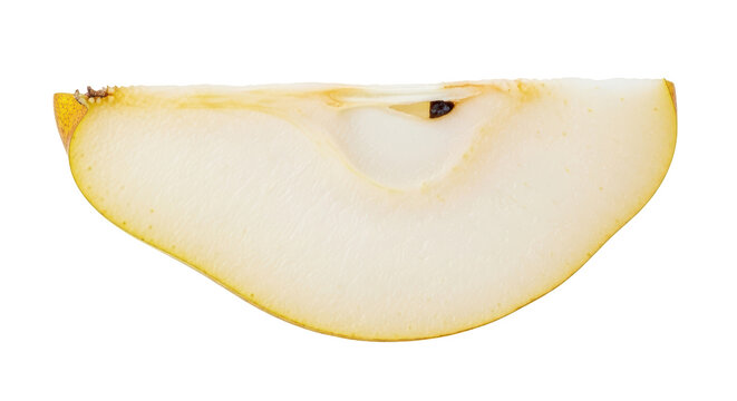 Isolated Pear Slice, Juicy and Ripe