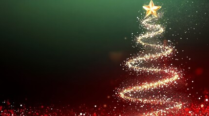 Enchanting Christmas Tree Glowing with Lights on a Frosty Gradient Background for Holiday Cheer