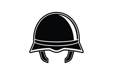 Iconic Pith Helmet Design in Striking Black and White A Classic Headwear Silhouette Depiction for Vintage and Historical Themes silhouette black white pith