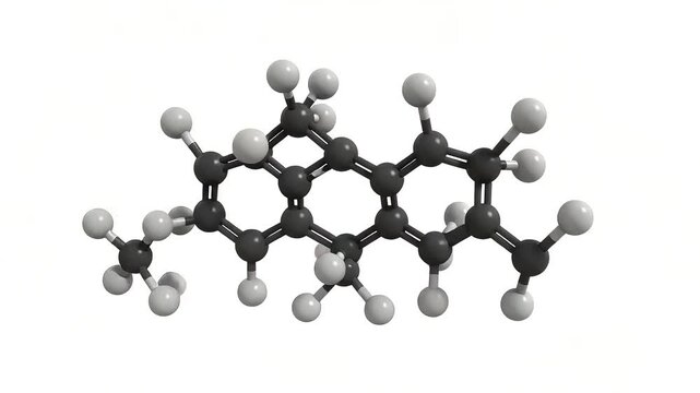 Three Dimensional Molecular Structure Representation Against A White Background