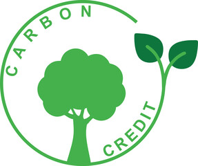 Carbon Credit Vector Icon Label – Eco Friendly