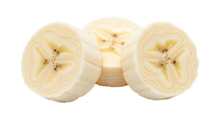 Isolated Three Banana Slices