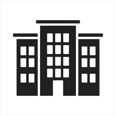 black and white office building