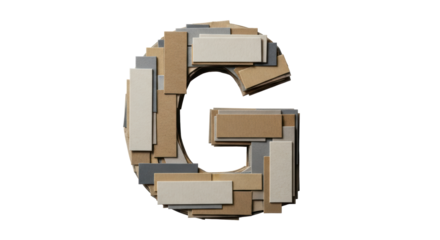 Isolated Letter G Cardboard