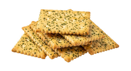 Isolated Savory Crackers Stack