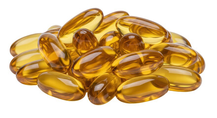 Isolated Pile of Omega-3 Capsules