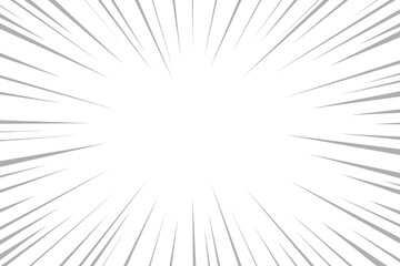 Line comic. Concentration effect lines. Velocity light ray. Halftone speed. Cartoon pop art. Black color anime zoom isolated on white background. Manga movement. Backdrop action. Vector illustration