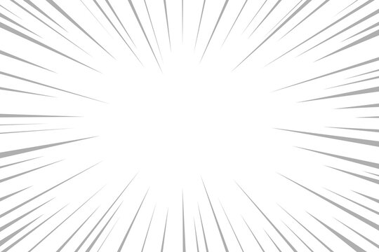 Line comic. Concentration effect lines. Velocity light ray. Halftone speed. Cartoon pop art. Black color anime zoom isolated on white background. Manga movement. Backdrop action. Vector illustration