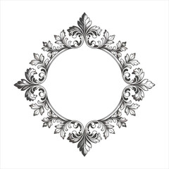 frame with floral ornament vector silhouette design 