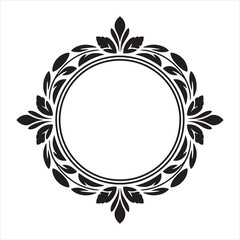 vintage floral frame silhouette design 