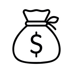 Black money bag with dollar symbol dollar sign currency