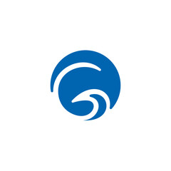 Ocean wave resort logo design