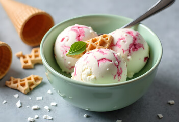 Ice Cream Dessert Sweet Summer Food Cone Bowl Refreshing Delicious Treat Creamy Frozen Indulgence
