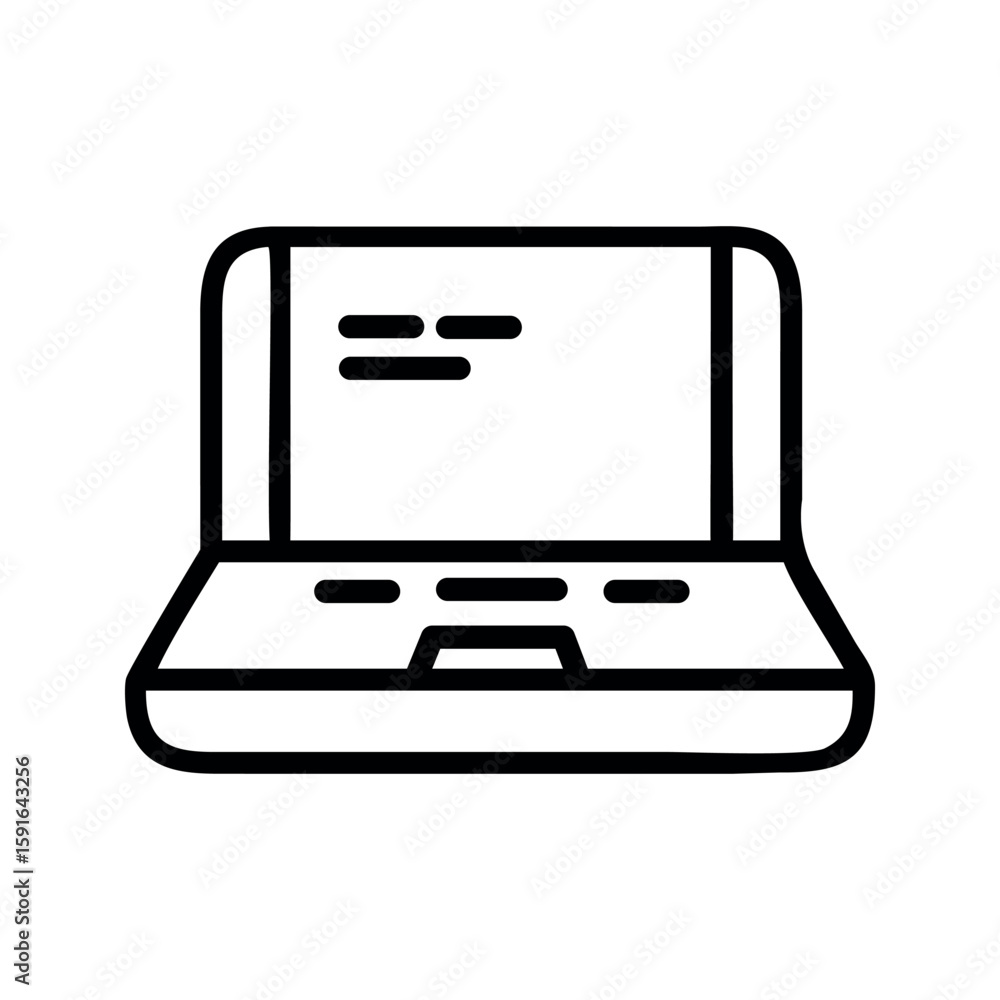 Fototapete open laptop computer with text on screen technology keyboard