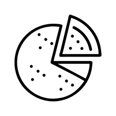 Pie chart with slices and dots data graphic