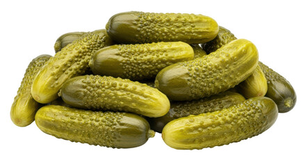 Isolated Pile of Pickled Cucumbers