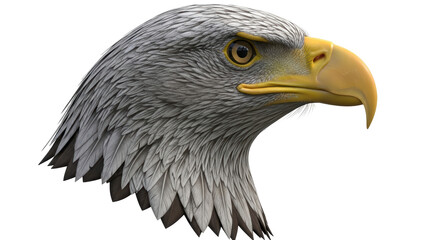 Isolated head of bald eagle